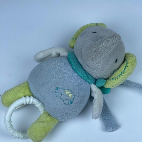 Pusblu brand plush elephant baby rattle toy.